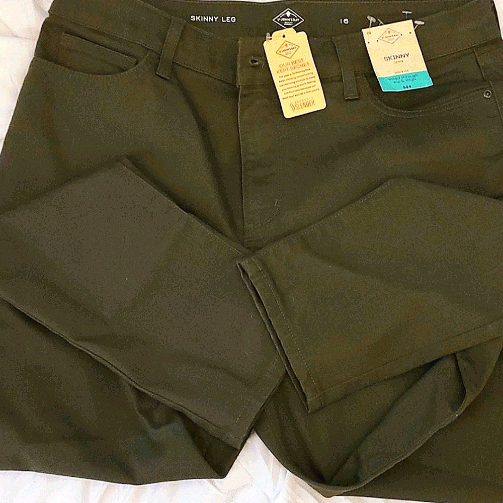 ST John's Bay olive green denim